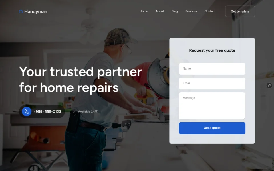 Handyman website design by BoostWeb