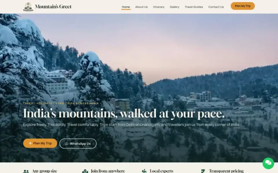 Mountain's Greet website design by BoostWeb