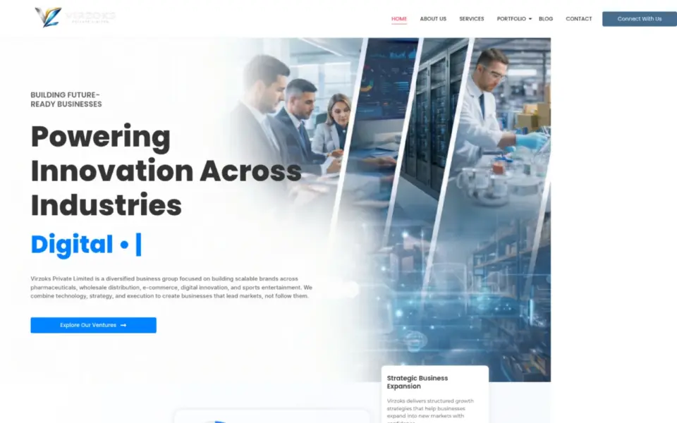 Virzoks Pvt. Ltd. website design by BoostWeb